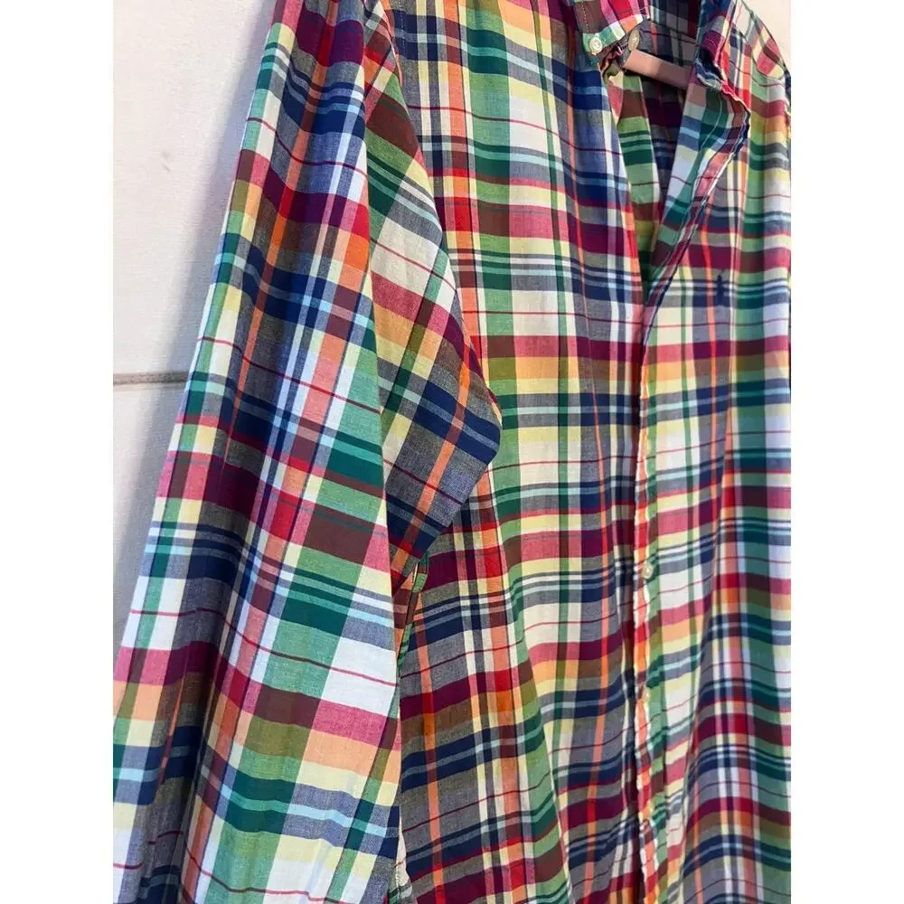 Ralph Lauren Mens Button Down Shirt Authentic Indian Madras Size Med - Picture 2 of 5